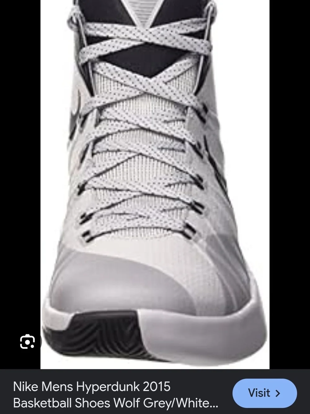 Nike Men's Light Grey and Black 2015 HYPERDUNK BASKET High-Top Athletic Sneakers